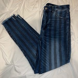 American Eagle pin-striped skinny jeans